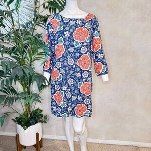 Old Navy Navy Blue Floral Mini Dress with Orange & White Flowers